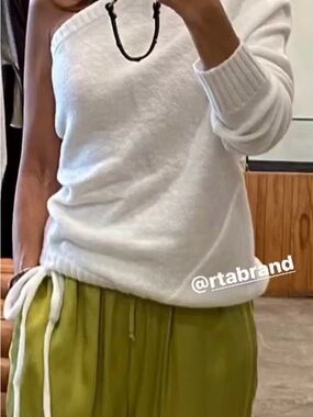 RtA Off-Shoulder Cream Sweater
